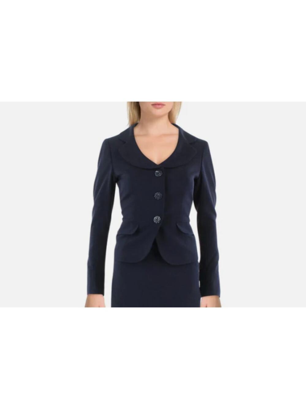 LE SUIT Women Suit Jacket 22W Midnight Blue Three Button Notch Collar Blazer NWT